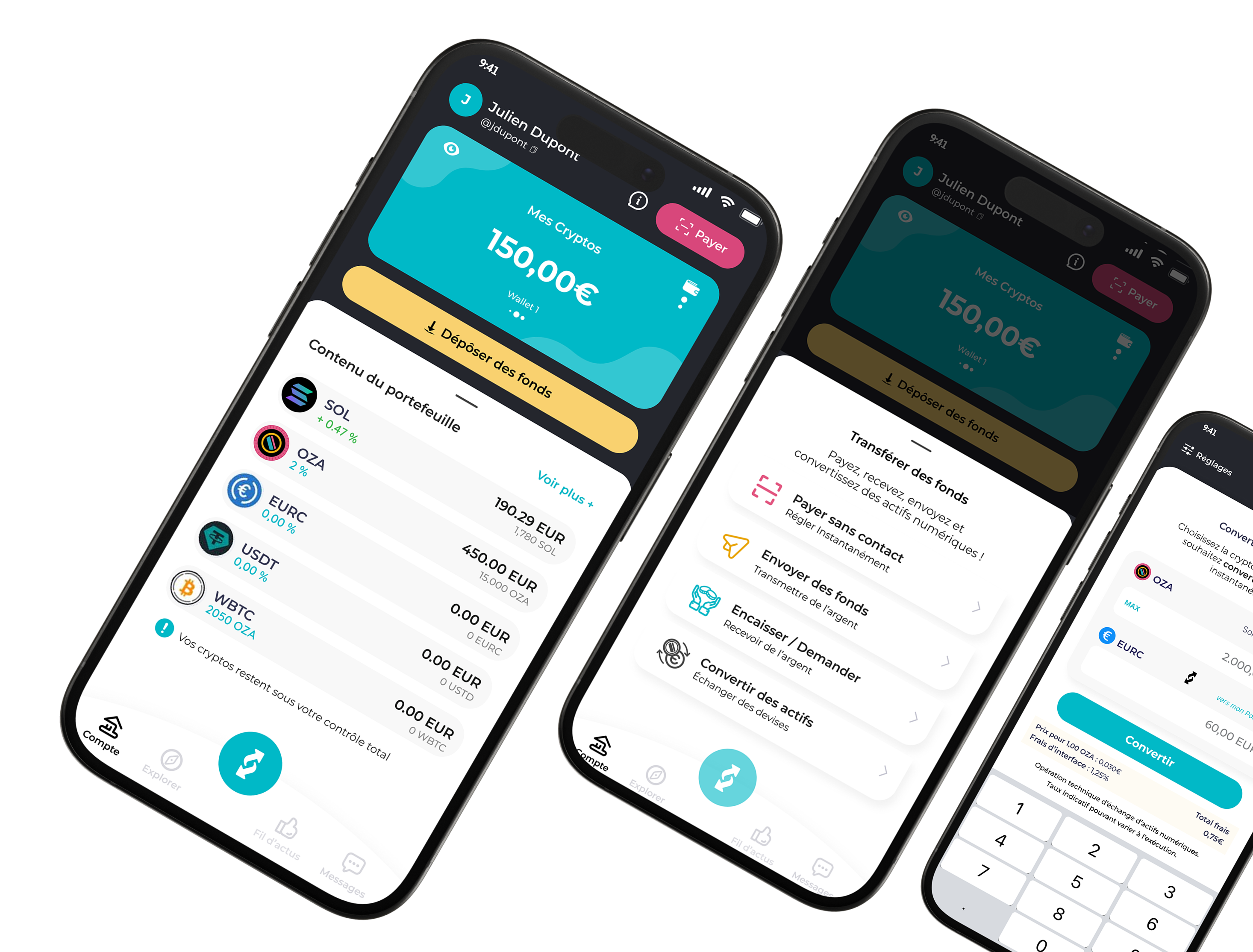 Aperçu de l'application Ozapay